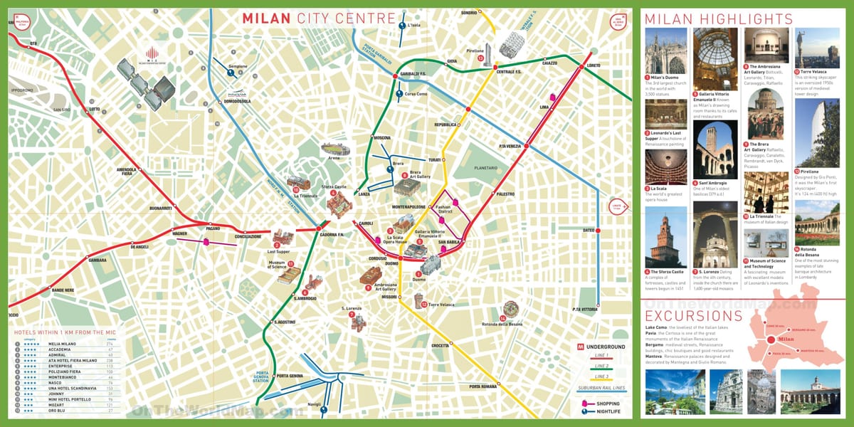 城市观光米兰地图