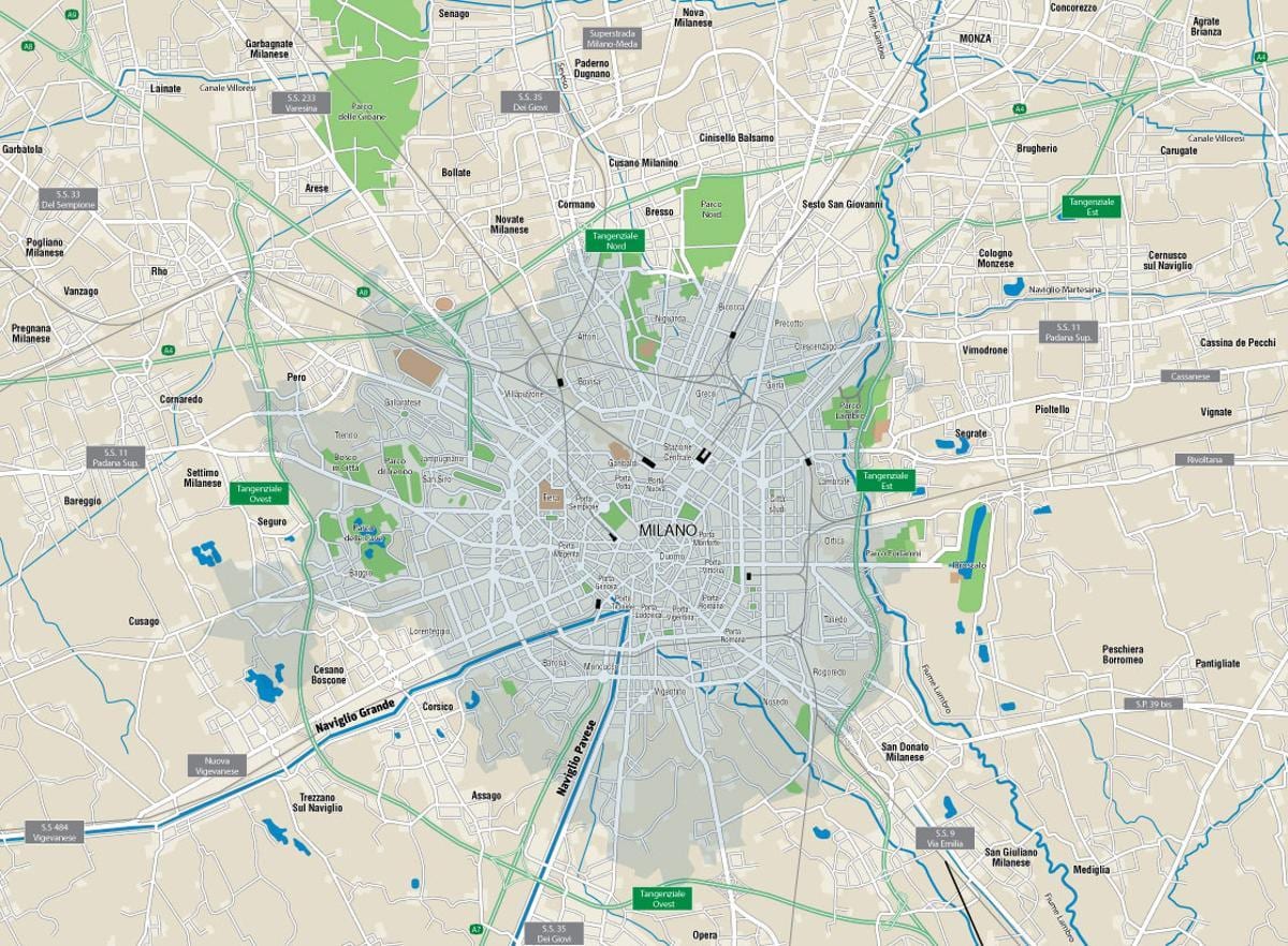 地图米兰运河 