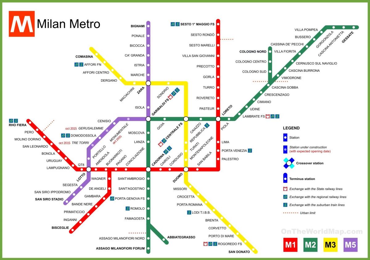 米兰的地铁图