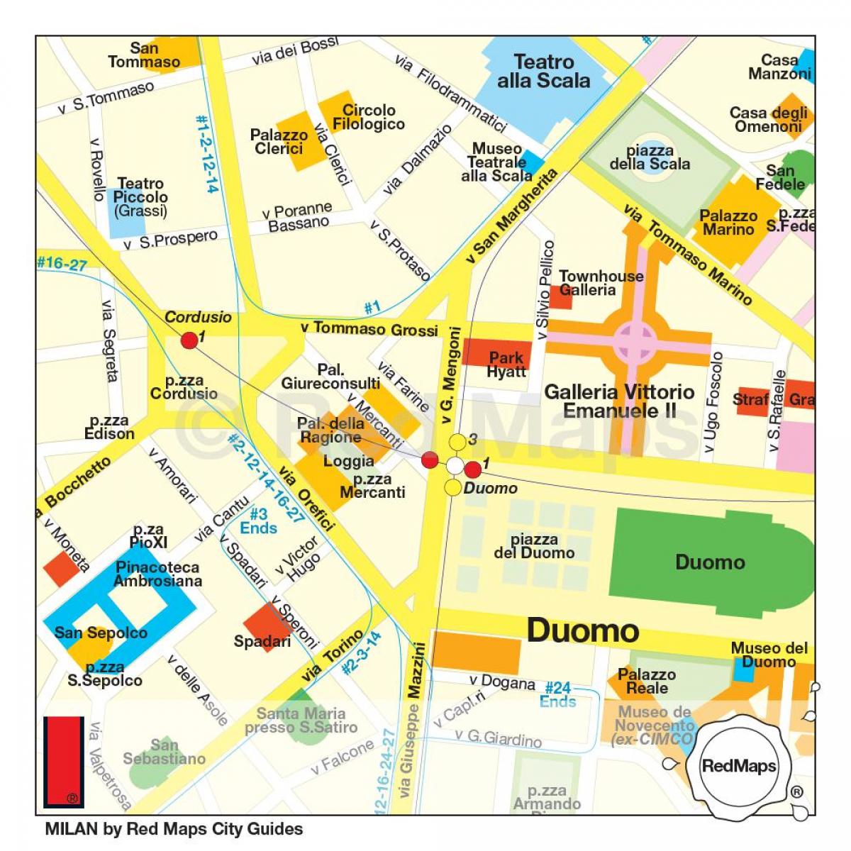 米兰购物区地图