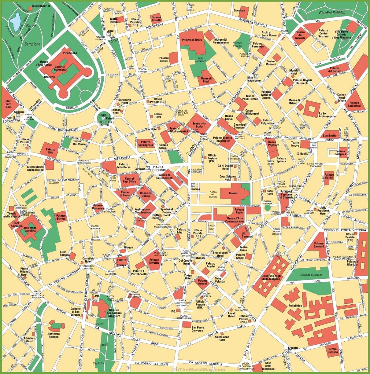 城市地图米兰意大利