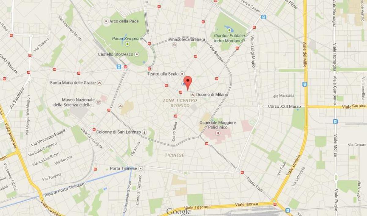 米兰大教堂的地图