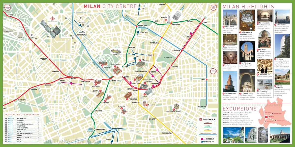 城市观光米兰地图