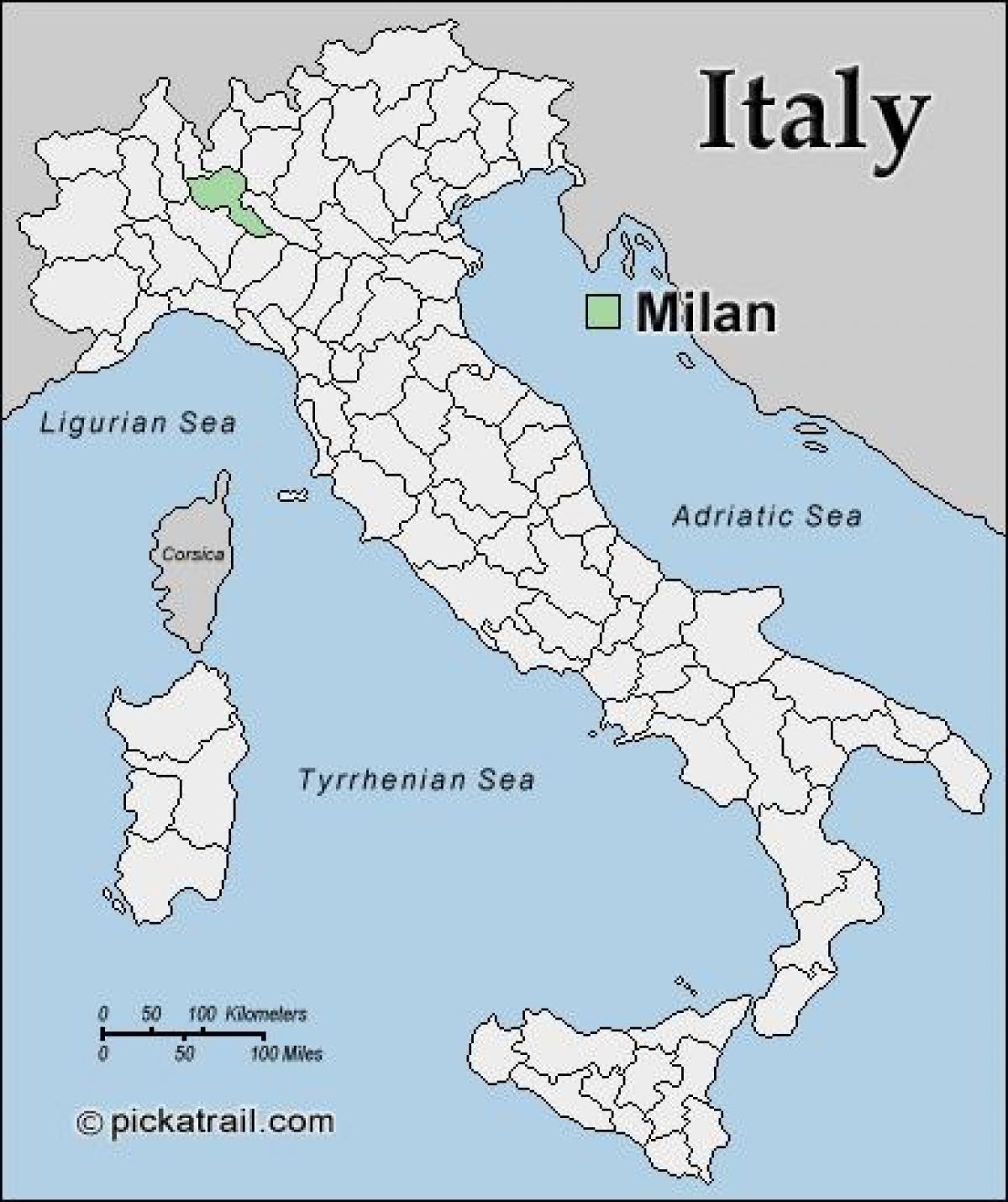 地图米兰的欧洲地图