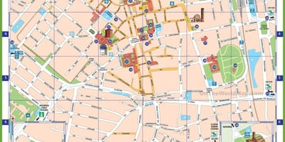 米兰意大利旅游景点的地图