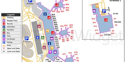 地图米兰机场和火车站